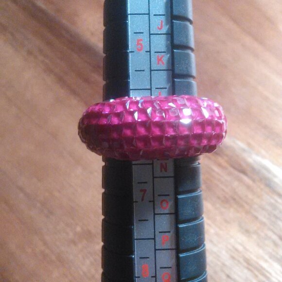 Simulated Ruby Color Diamond Sterling Silver Ring (Size 6) - Picture 3 of 16